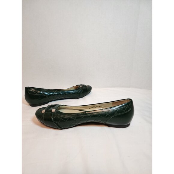 Talbots Green Quilted Dressy Comfort Ballerina Ballet Flats Sz:7.5-US - Picture 5 of 8